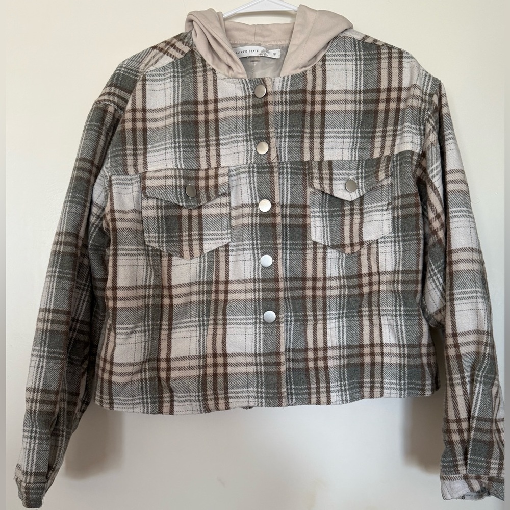 Plaid Button-Up Jacket